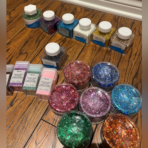 GLITTER LOT CREATOLOGY/ DARICE / MARTHA STEWART EXTRA FINE AND CHUNKY GLITTER - Picture 8 of 9
